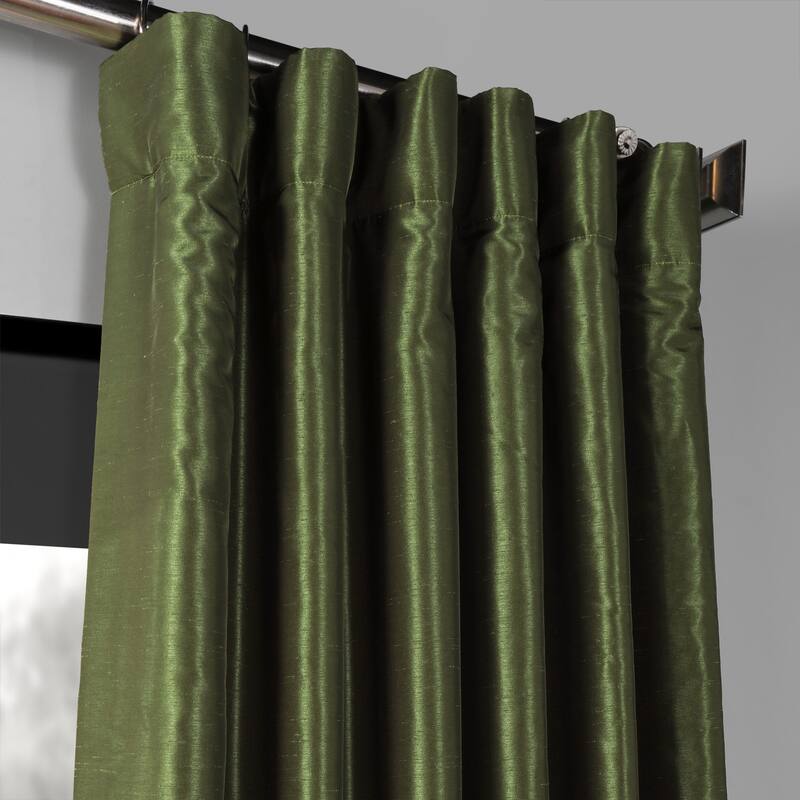 Exclusive Fabrics Blackout Textured Faux Dupioni Silk Curtains (1 Panel) - Luxurious Elegance and Superior Light Control
