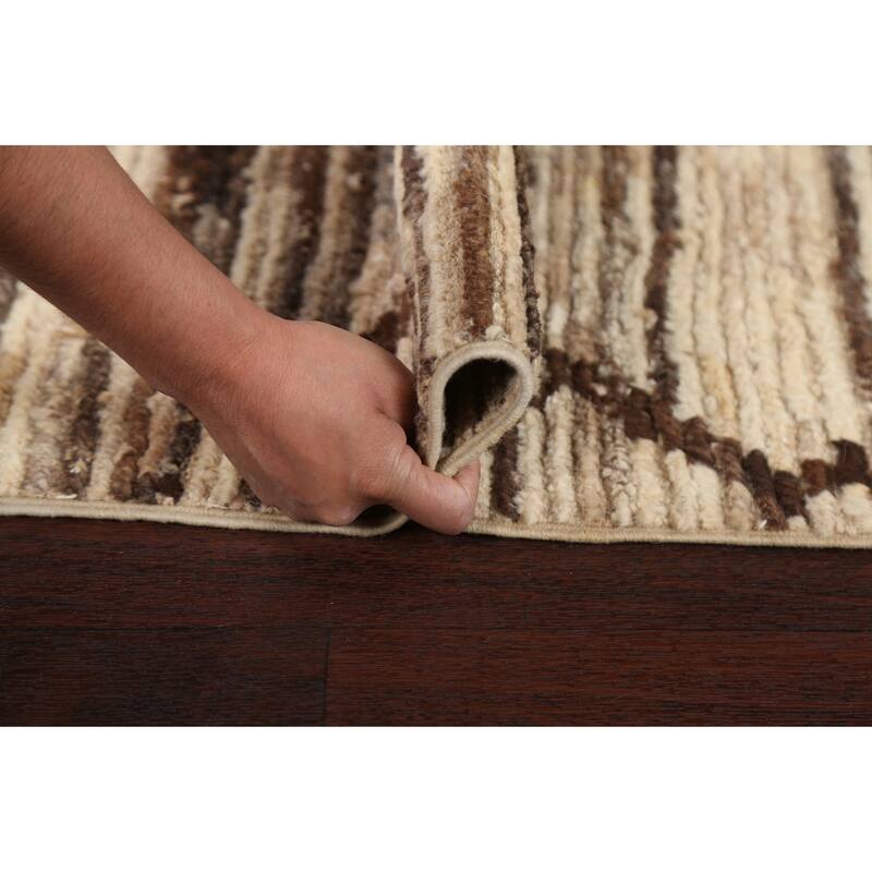 Contemporary Oriental Wool Gabbeh Kashkoli Area Rug Handmade Carpet - 3'2" x 4'11"