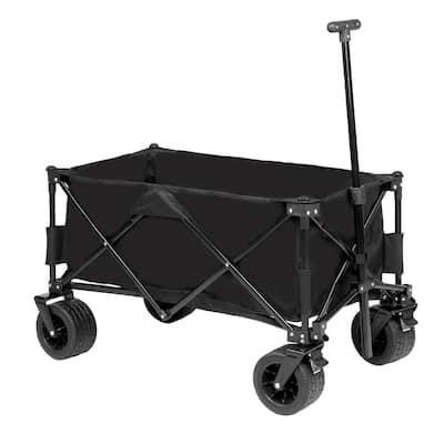 Collapsible Folding Wagon with Big All-Terrain Beach Wheels, Adjustable Handle