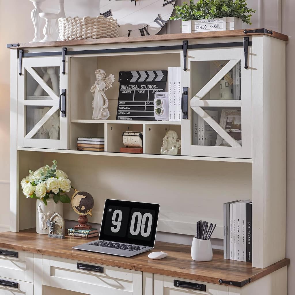 42" Farmhouse Desk Hutch, Only Match Afulyperfllc's Farmhouse Desk
