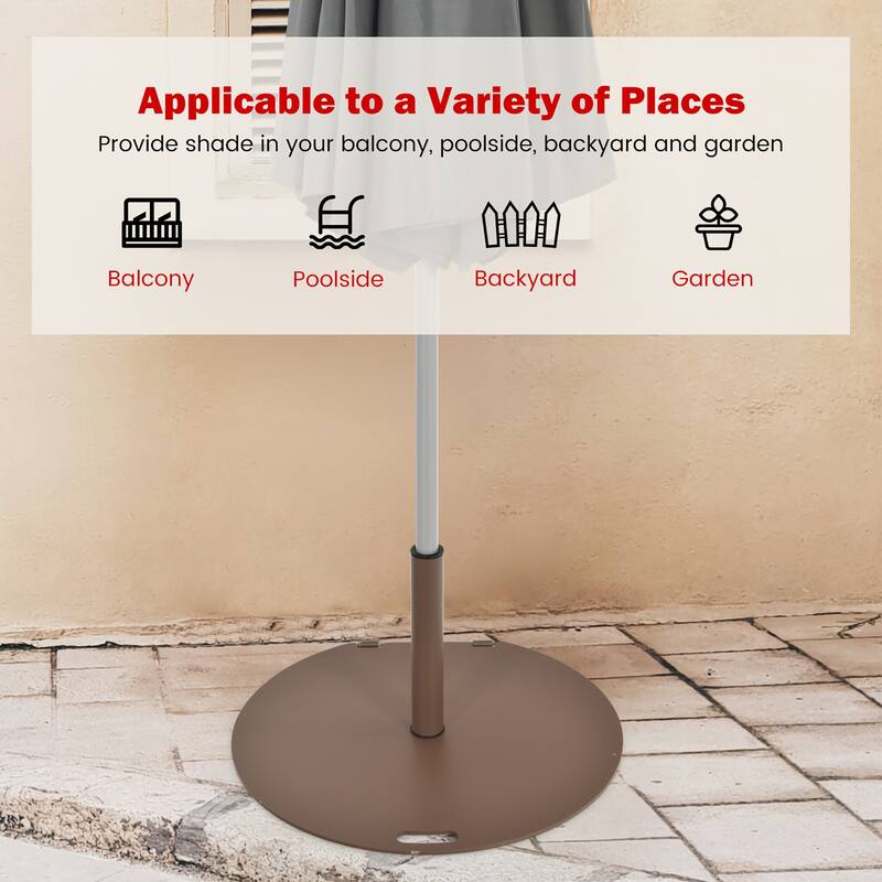 Costway 9ft Patio Umbrella Outdoor W/ 50 LBS Round Umbrella Stand W/