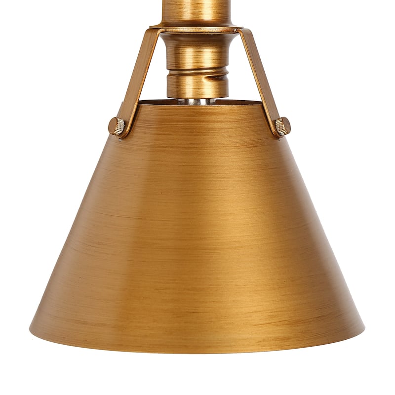 Modern 1-Light Brushed Gold Armed Wall Sconces Bathroom Vanity Light for Bedroom Hallway Staircase - D 7.5" x H 10"
