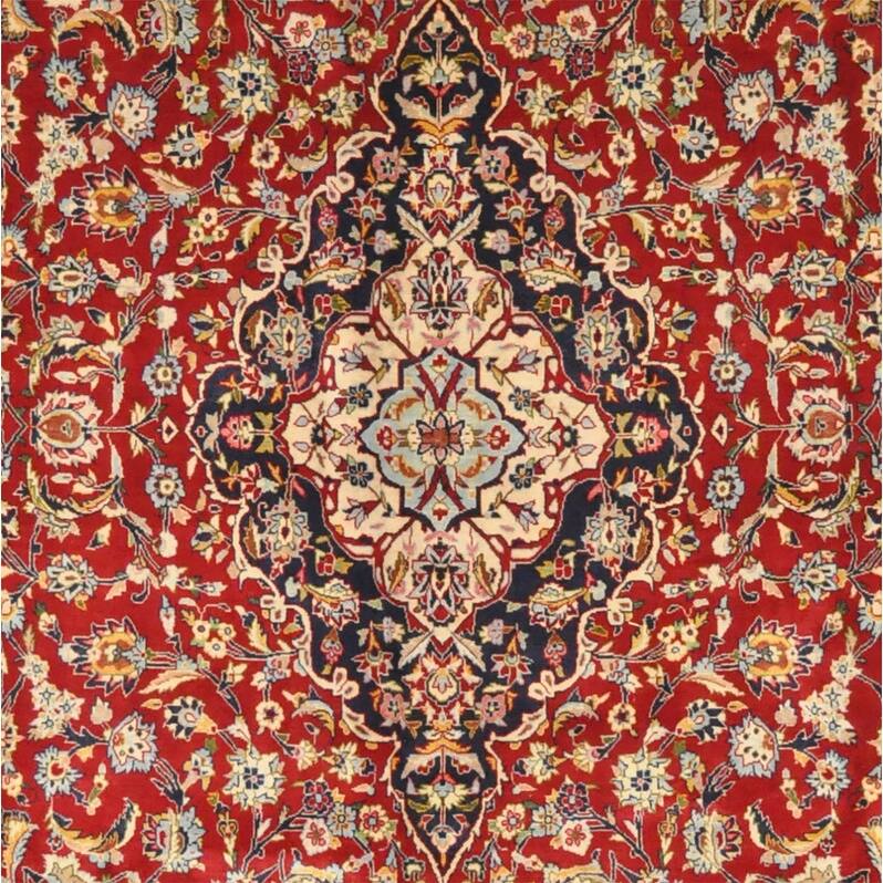 HERAT ORIENTAL Handmade Medallion Isfahan Wool Rug 9'7 x 13'9 Bed