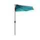 9' Sutton Half Round All-Weather Crank Patio Umbrella - Turquoise