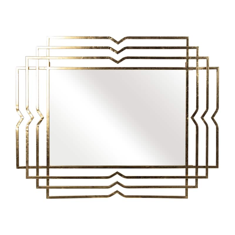 Sagebrook Home Modern Glam 39" Mounted Metal Wall Mirror Contemporary Gold Decorative Hanging Mirror - 32" x 1" x 40"