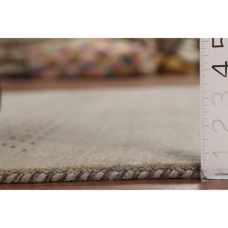 Little Animals Tribal Gabbeh Area Rug Hand-Knotted Wool Carpet - 4'7"x 6'6"