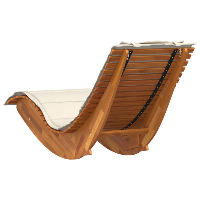vidaXL Rocking Sun Loungers with Cushions 2 pcs Solid Wood Acacia - 23.6 x 60.6 x 29.1