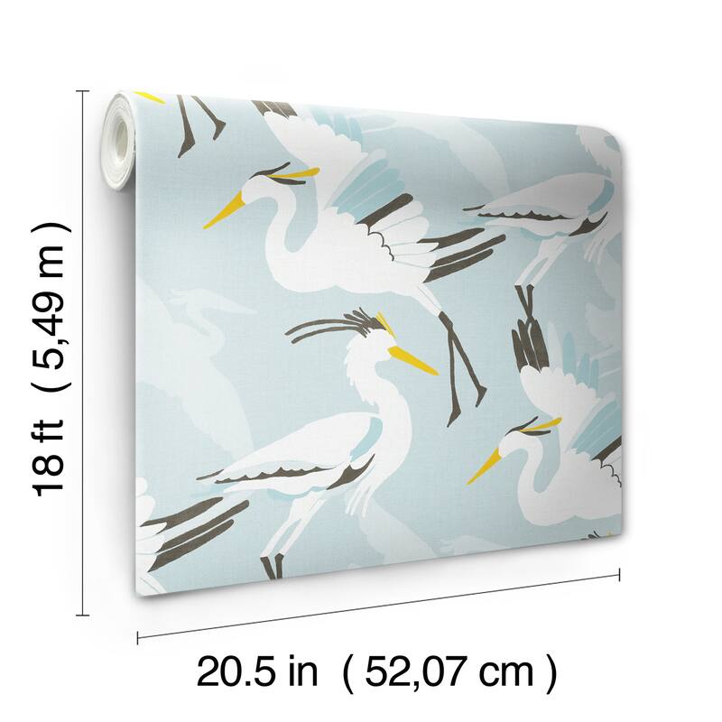 NuWallpaper Coastal Wings Blue Peel and Stick Wallpaper - N/A