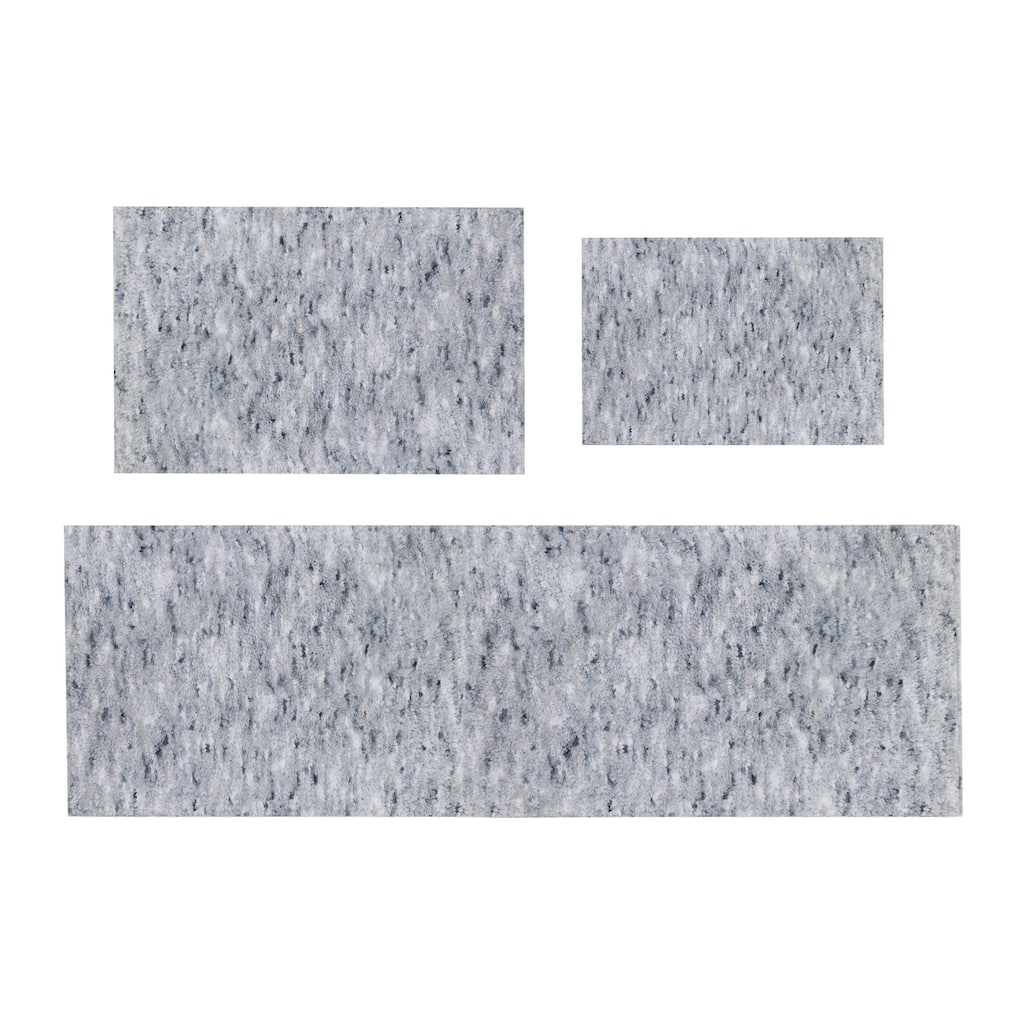 Home Weavers Cloud Comfort 100% Microfiber Bathroom Rug, Non Slip Bath & Water Absorbent Soft Bath Mat - 3 PC Set with Runner