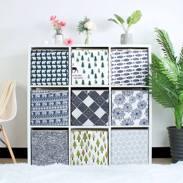Shop Linen Fabric Storage Bin Toy Box Basket Organizer White