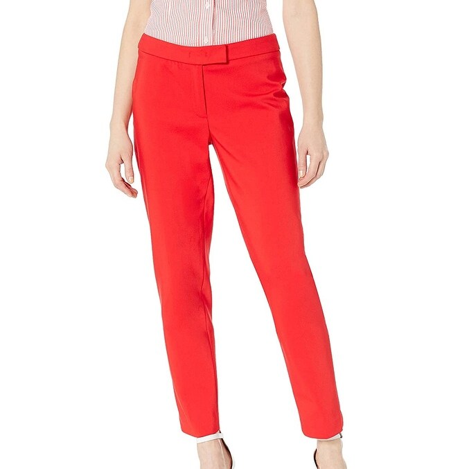 red skinny dress pants womens