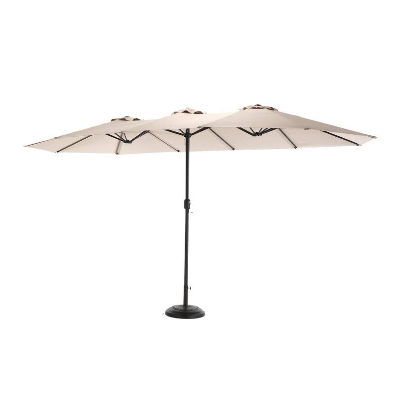 14.8ft Large Rectangular Double-Sided Patio Umbrella with Crank