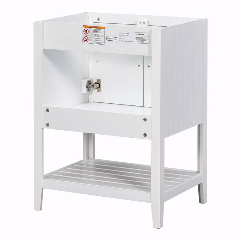 24" Bathroom Vanity with Ceramic Sink and Open Shelf