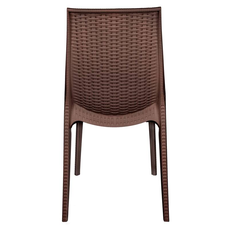 LeisureMod Kent 7-Piece Outdoor Dining Set with 4 Chairs 2 Arm Chairs - 28"