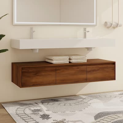 Malwee 30"/60" Floating Bathroom Vanity, Wall Mounted Bathroom Vanity with Single/Double Sink and Soft Close Drawers