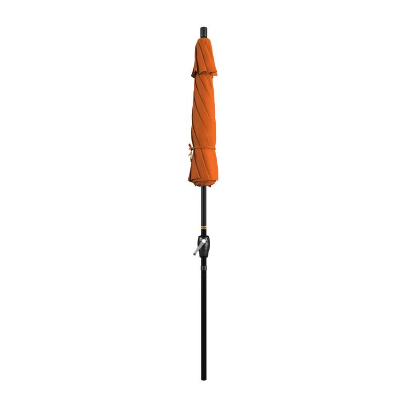 California Umbrella 7.5' Rd. Aluminum Patio Umbrella, Crank Lift with Push Button Tilt, Black Finish, Pacifica Fabric
