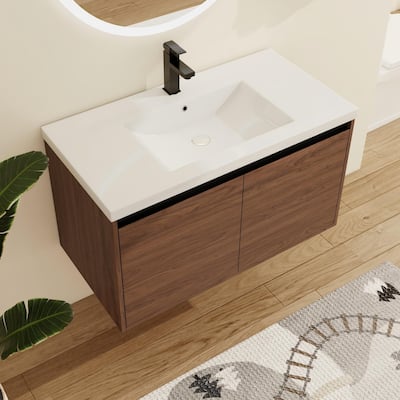 Malwee 30"/36" Floating Bathroom Vanity, Wall Mounted Bathroom Vanity with Sink and Soft Close Doors