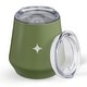 preview thumbnail 1 of 5, JoyJolt Vacuum Insulated Stainless Steel Stemless Wine Tumbler with Lid - 12 oz Green
