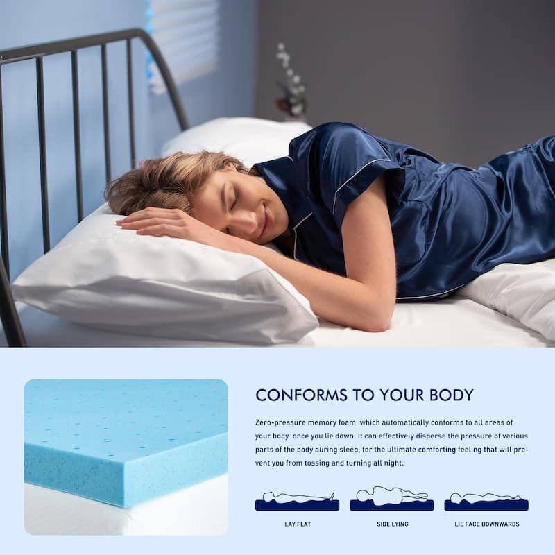 Subrtex Comfort 3 Inch Gel Memory Foam Topper