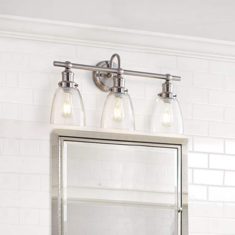 SAFAVIEH Lighting Dunes 3-light Brush Nickel LED Sconce - 23.5"x6.8"x11.8"