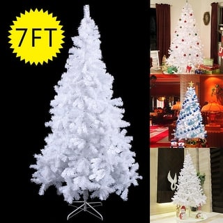 costway 7ft artificial pvc christmas tree wstand holiday season indoor outdoor white - White Christmas Trees On Sale costway 7ft artificial pvc christmas tree wstand holiday season indoor outdoor white - White Christmas Trees On Sale