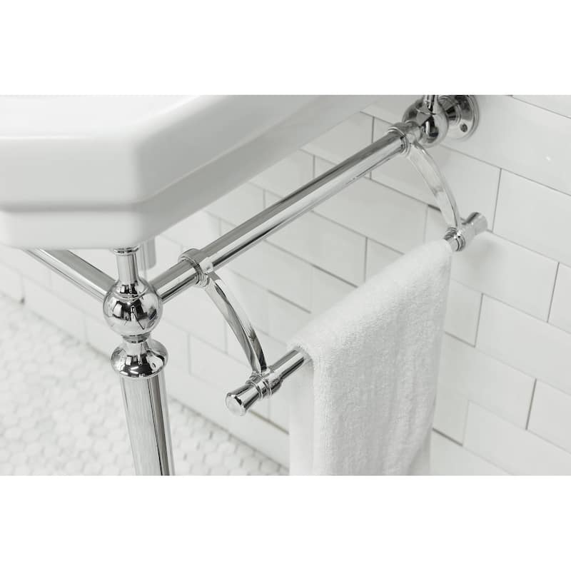 Wellington 24" Single Console Sink with Metal Finish Stand