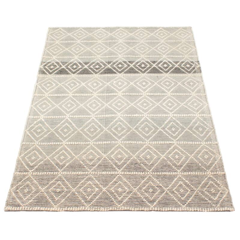 ECARPETGALLERY Braid weave Sienna Grey Wool Rug - 4'11 x 7'11