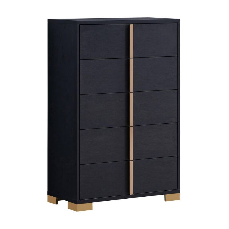 Medici Black 5-piece LED Headboard Panel Bedroom Set