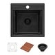 preview thumbnail 2 of 8, Ruvati 15 inch Gunmetal Black Stainless Steel Workstation Wet Bar Camper Van Sink Drop-in Topmount - RVH8215BL