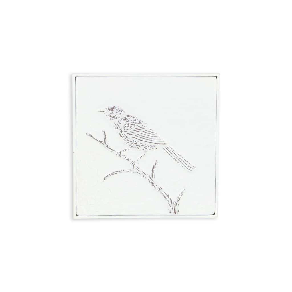 Lirondelle White Metal Swallow Themed Two Tone Wall Art