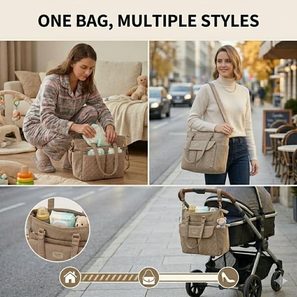 diaper bag as travel tote Tenot with Pacifier Case while your tech and personal items are securely organized in their own section The Double Diaper Tote in