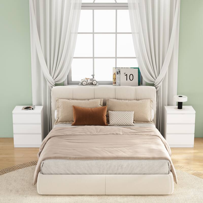 19.7-Inch Nightstand with 3 Drawers, Beside Table with Drawers Handle Free Design,Thickened Top Plate,for Bedroom,Living Room