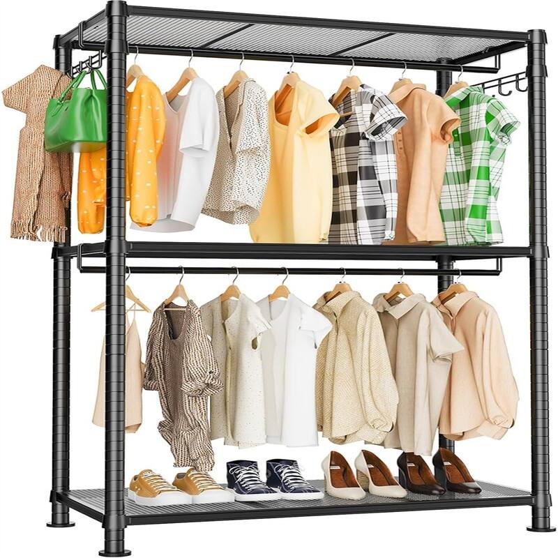 Garment Rack Hanging Clothes Heavy Duty Clothes Rack - 17.7"D x 29.1"W x 72.84"H