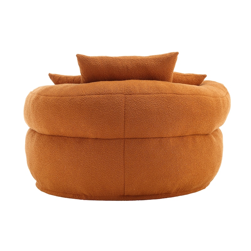 Chenille Sponge Single Sofa, Oversized Round Accent Chair Sleeper Couch Chaise Lounges for Living Room Bedroom Projection Room