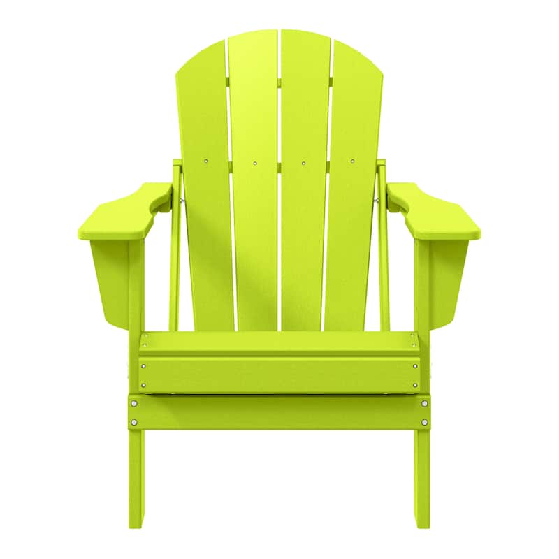 Polytrends Laguna Fade Resistant All Weather Outdoor Patio Folding Adirondack Chair - Lime
