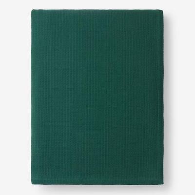 Queen Size Cotton Weave Cotton Blanket Dark Green