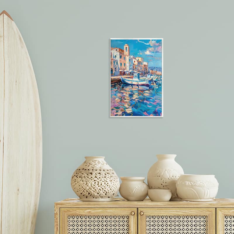Stupell Coastal City Harbor Wall Plaque Art Design By LSR Design Studio
