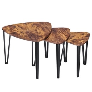 Nesting Triangle End Coffee Tables,Stacking Side Table Set of 3 - Bed ...
