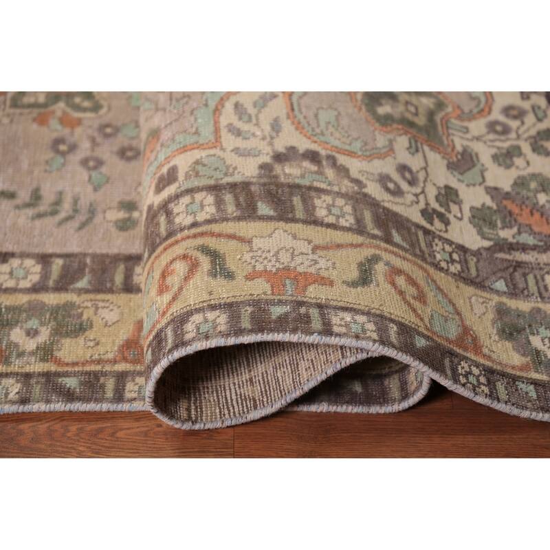 Medallion Tabriz Persian Area Rug Oriental Floral Handmade Wool Carpet - 6'8"x 9'7"