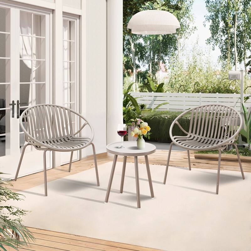Werph 3 Pieces Patio Furniture Set, Outdoor Furniture with Bistro Table and Patio Chairs Set of 2