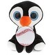 preview thumbnail 1 of 4, DolliBu Sparkling Eye Large Penguin Stuffed Animal with Baseball Plush - 8 inches