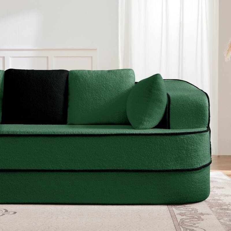 4-Seat Teddy Modular Boneless Sectional Sofa with Non-Slip Bottom for Living Room
