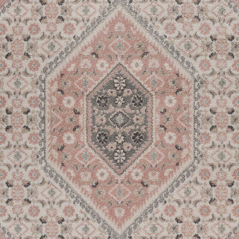 Sevita Gray and Blush Pink Oriental Area Rug