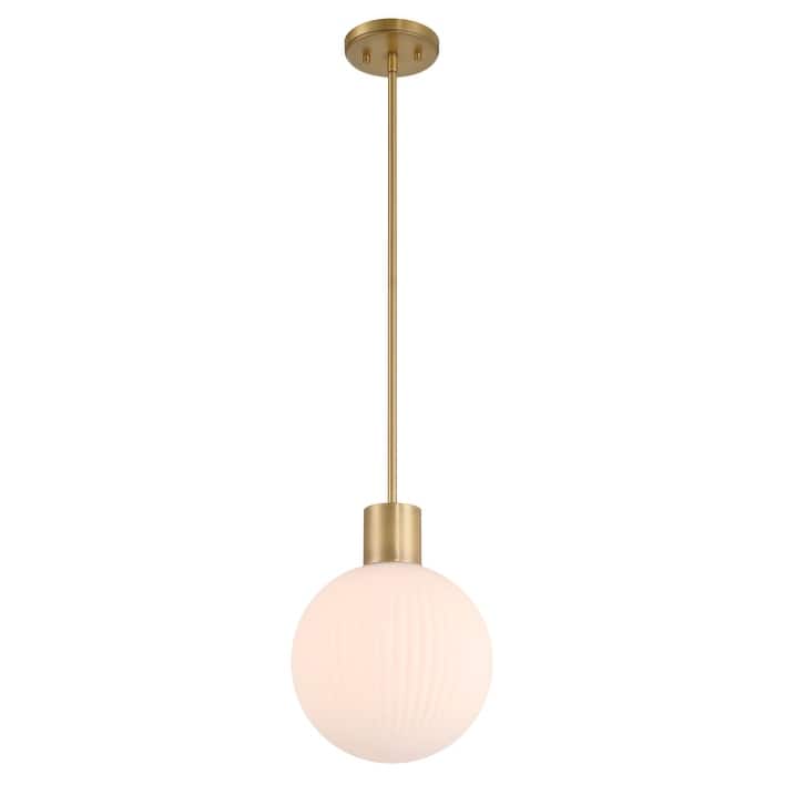 Minka Lavery 2996 Fenton 10" Wide Mini Pendant with Ribbed Glass Shade