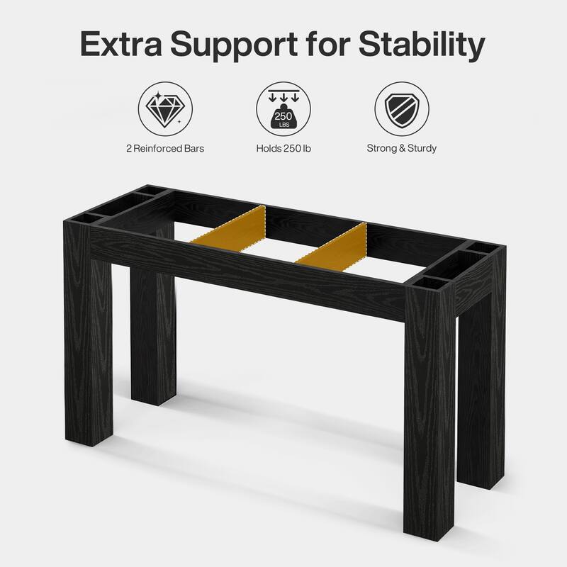 63" Wooden Counter Height Bar Table, Rectangular High Top Dining Table for Kitchen, Home Bar, Living Room