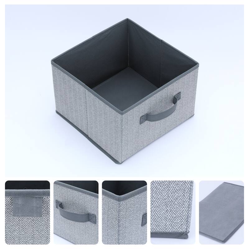 Storage Cube, Storage Bin with Handles for Shelves Closet, 1 Pack Collapsible Storage Basket for Organizing Clothes Blankets - Grey - 11*11*8in