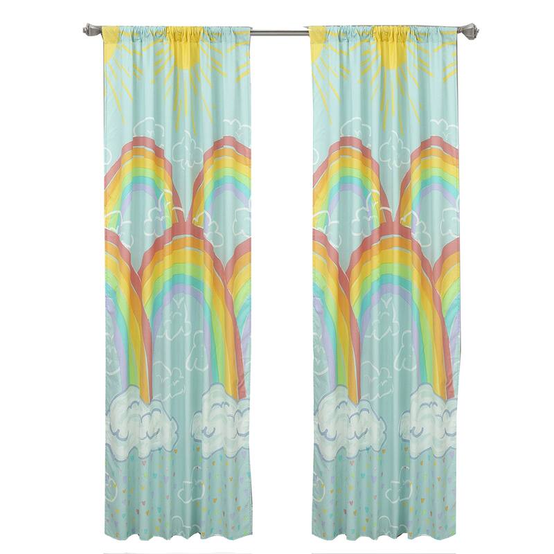 Kidz Mix Rainbow Clouds Window Panel Pair