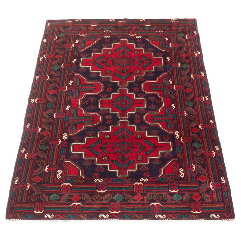 ECARPETGALLERY Hand-knotted Teimani Navy Wool Rug - 4'1 x 6'10