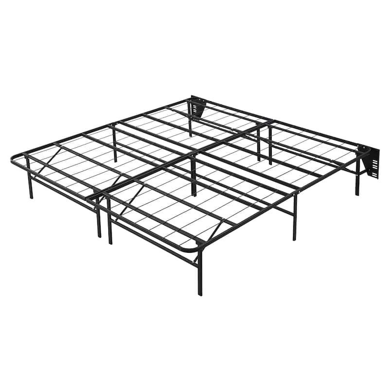 King Size Metal Platform Bed Frame with Foldable Design and 1000lb Weight Capacity
