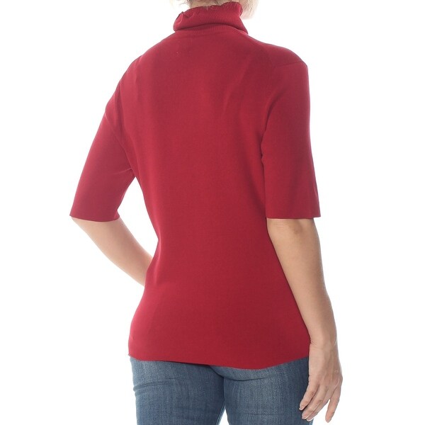 women's short sleeve polo neck jumper